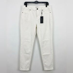 NWT•T Tahari Goldie Pant White Skinny Jeans Size 8 Stretch Denim Ankle